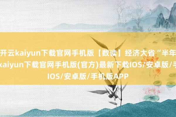 开云kaiyun下载官网手机版【数读】经济大省“半年报”-开